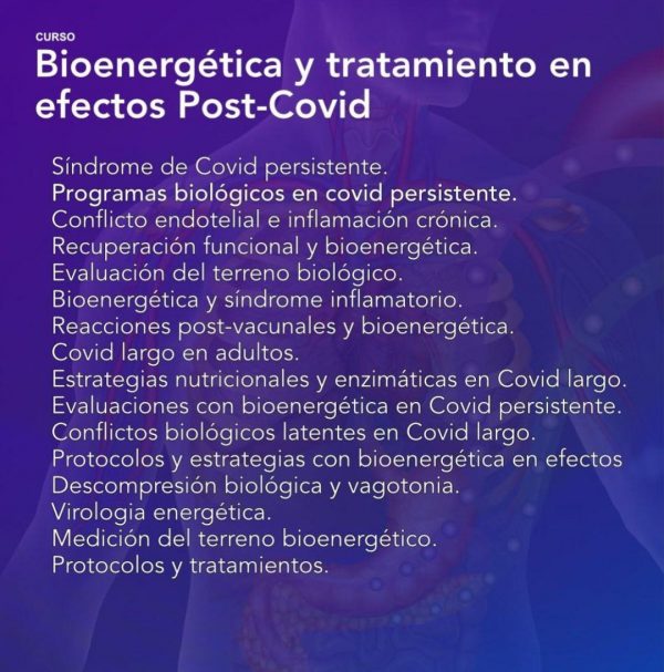 curso Bioenergética y tratamiento en efectos post COVID 2022 Miguel Ojeda