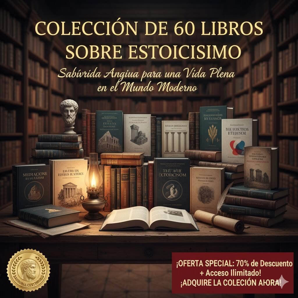 Colección de 60 libros sobre estoicismo